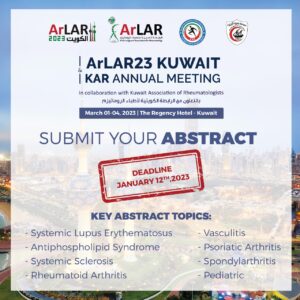 Submit your abstract to the ArLAR23 Kuwait Congress